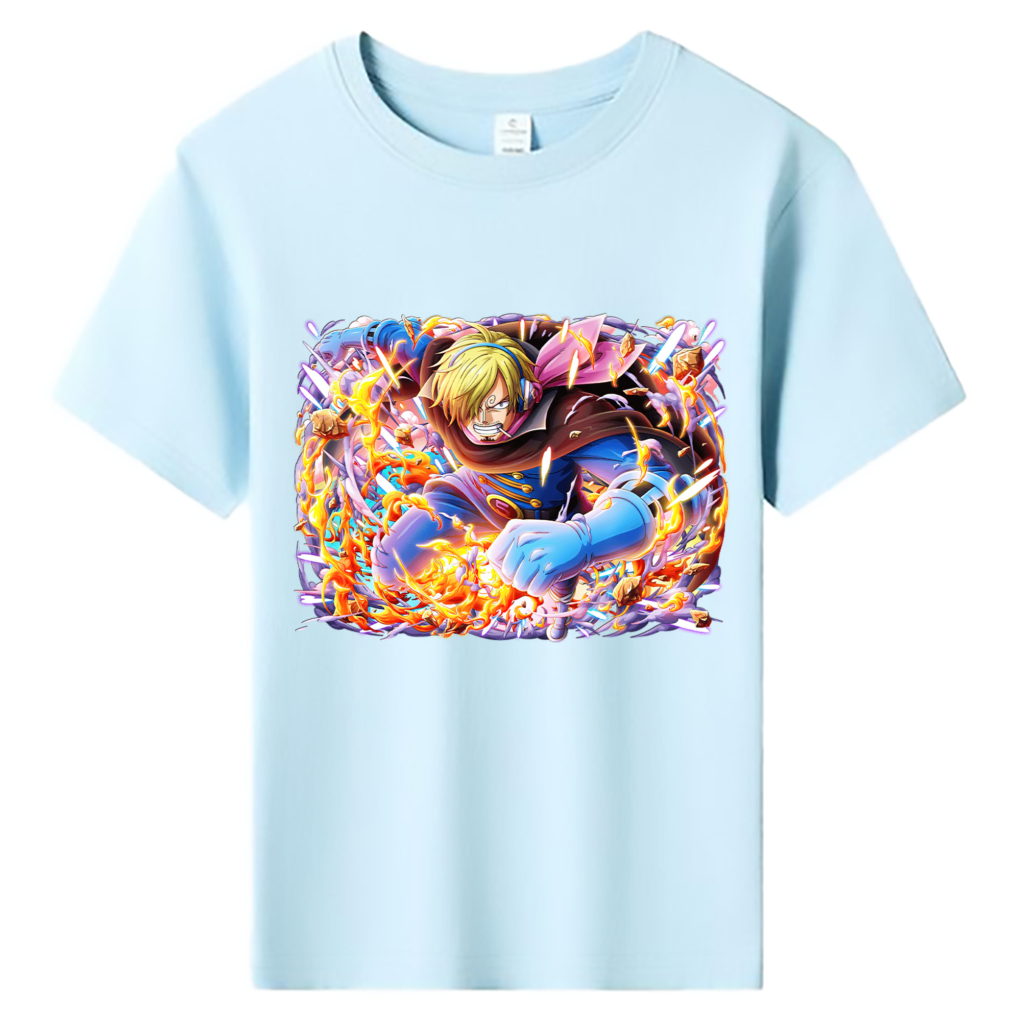 （画像用） ワンピース サンジ ONE PIECE Sanji 綿100％キッズTシャツ（フロントプリント）